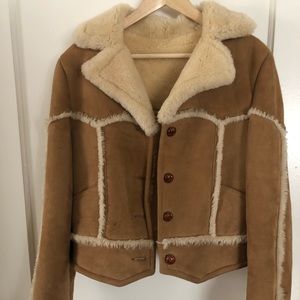 Vintage cropped suede/shearling jacket
